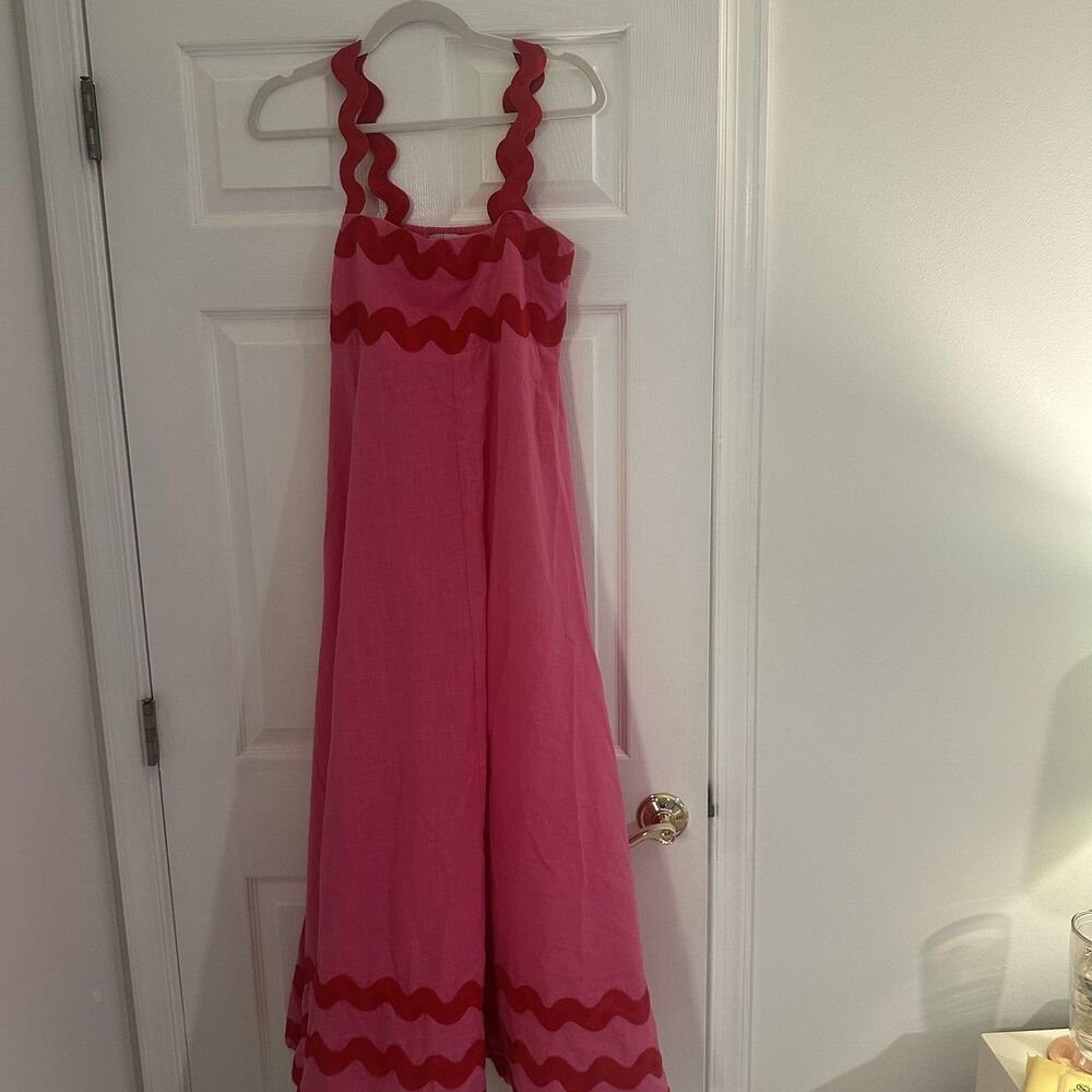 Mister Zimi Vivi Dress Pink And Red Ric Rac Dress Medium/large M/L EUC